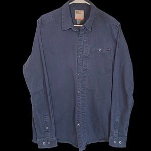 5.11 Tactical Mens Snap Up Navy Blue Long Sleeve Shirt SZ L